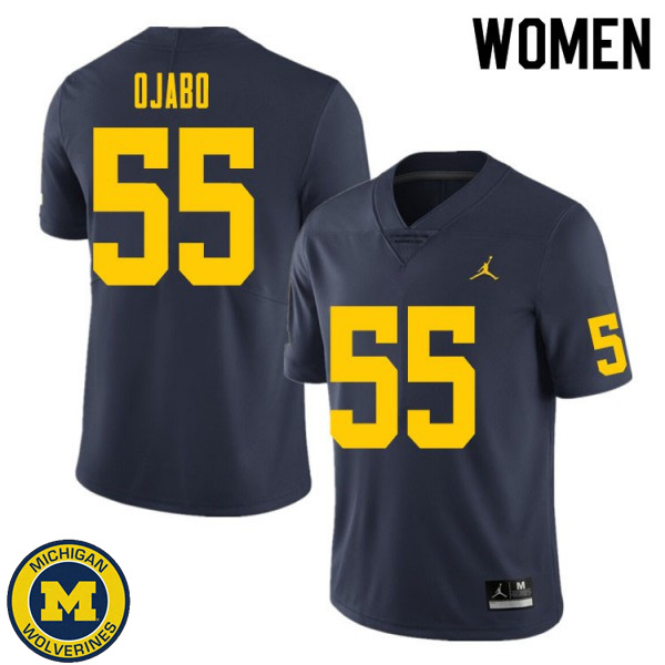 Women's Michigan Wolverines #55 David Ojabo Navy High School Jersey